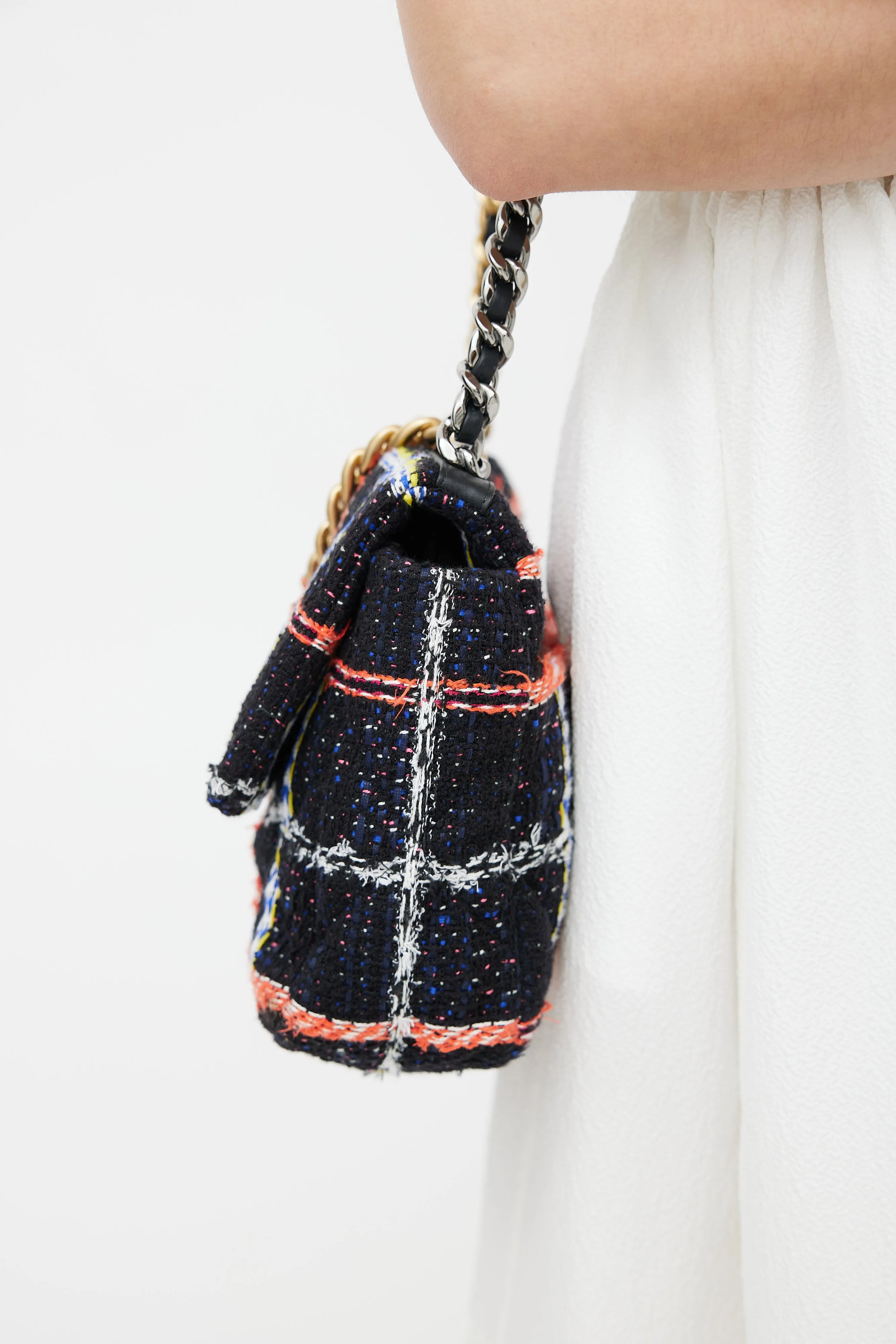 2020 Black & Multi Tweed 19 Shoulder Bag