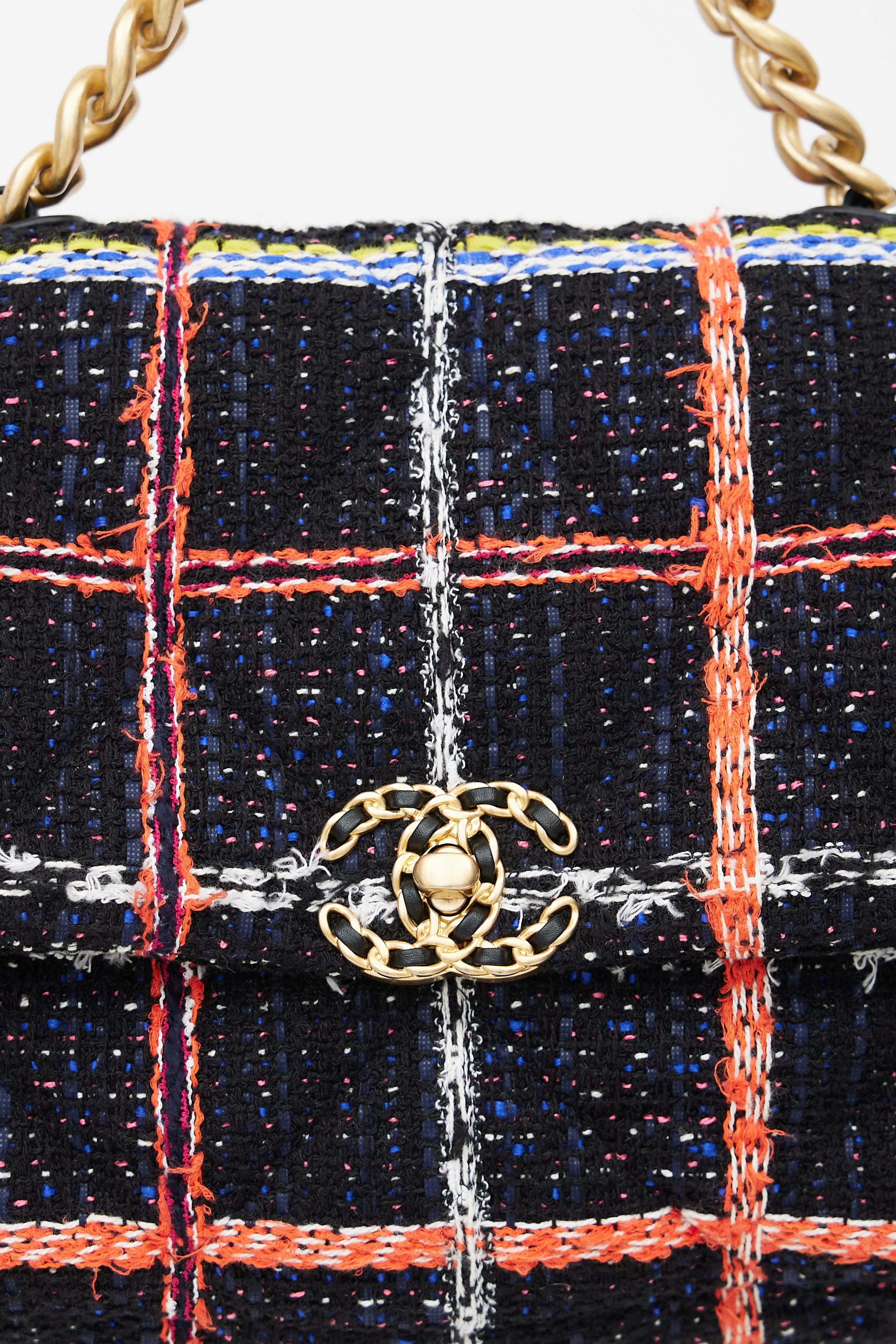 2020 Black & Multi Tweed 19 Shoulder Bag