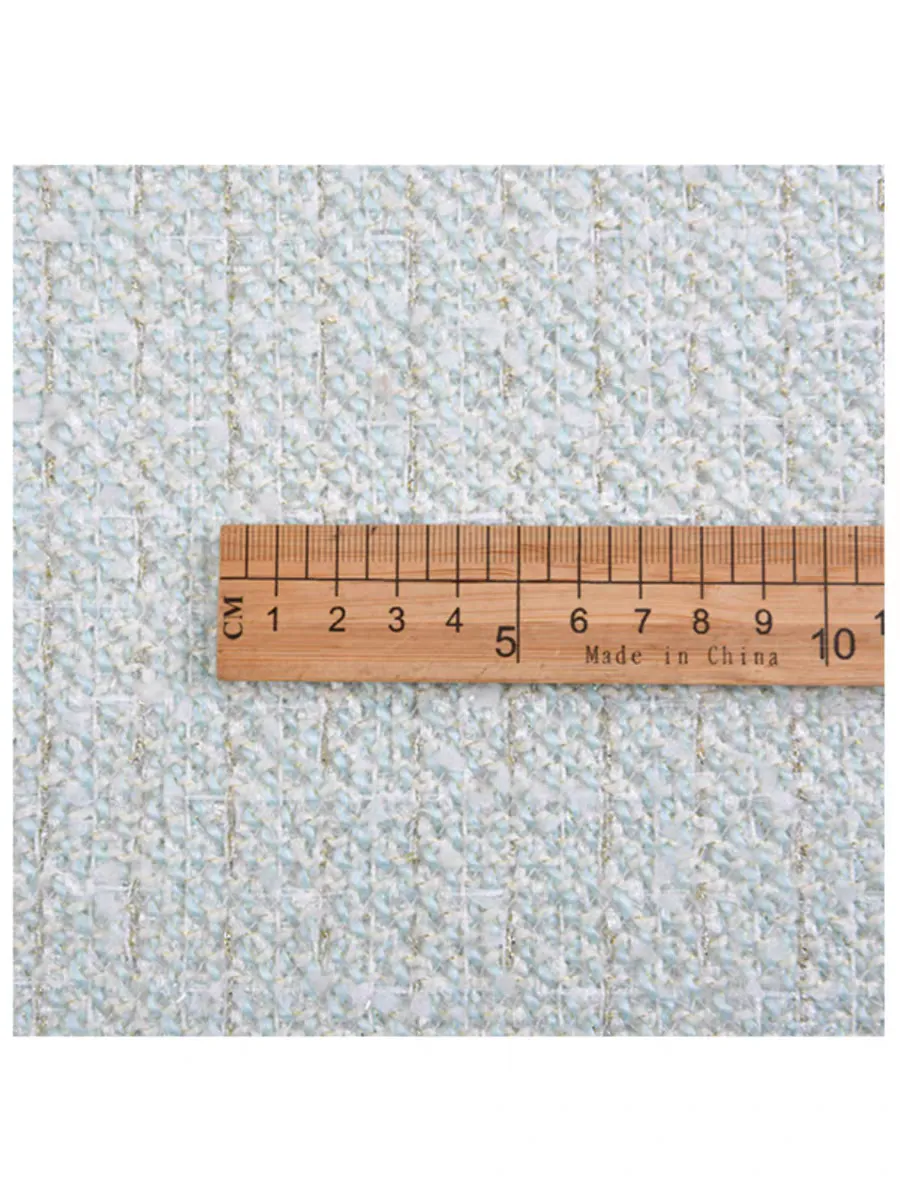 Beige golden wool small fragrant tweed woven fabric diy handmade custom fabric clothing vest jacket