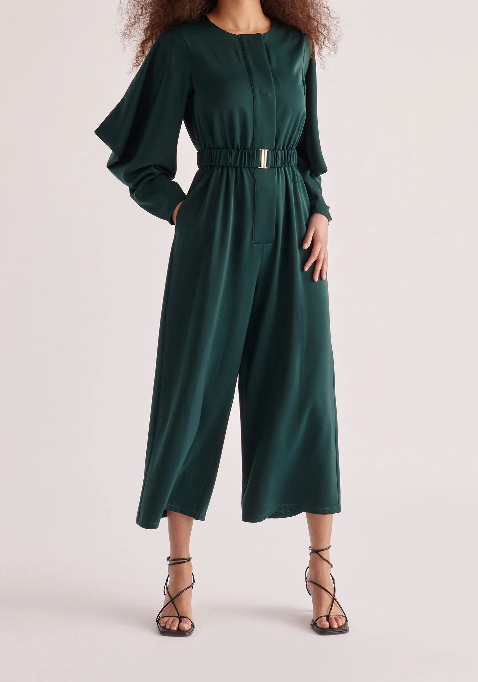 Belted Satin Jumpsuit