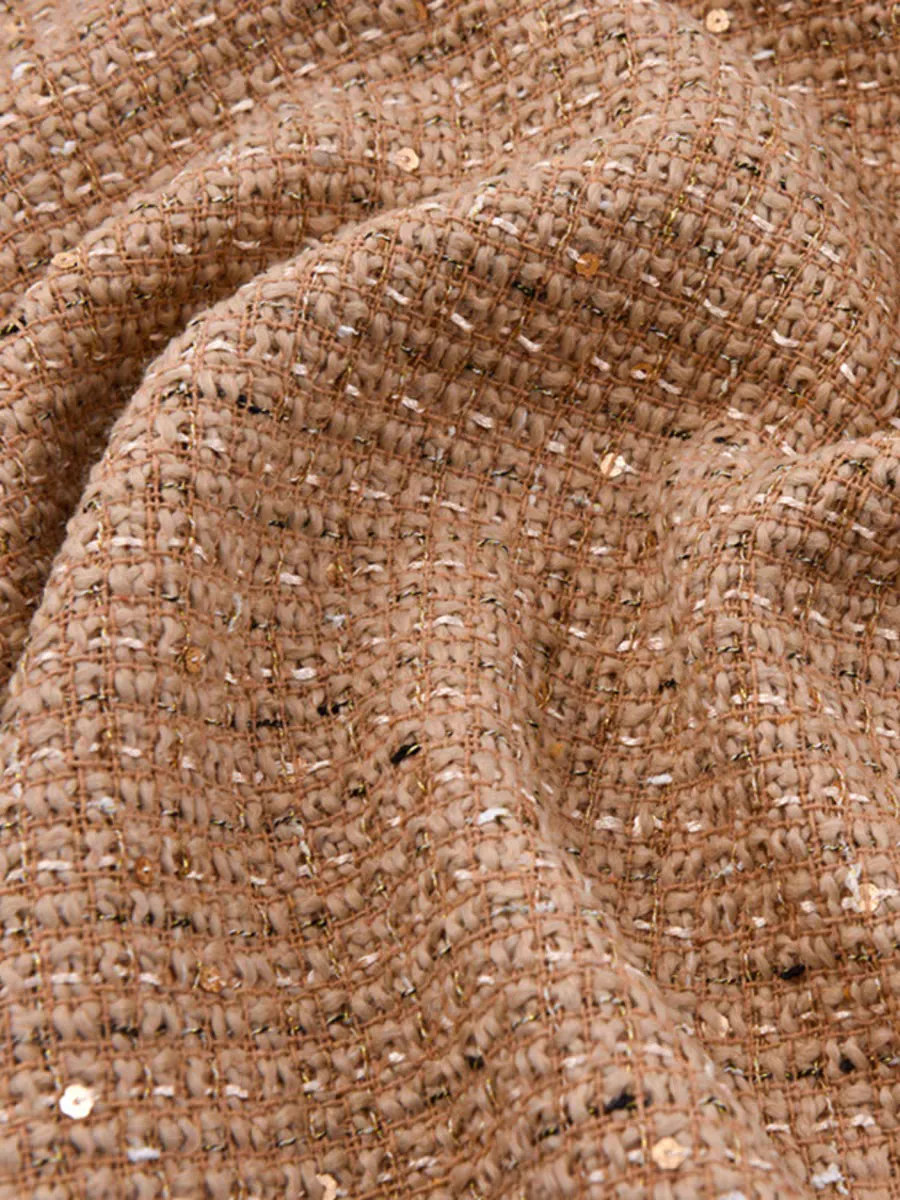 Blue sequin woven small fragrant tweed fabric thickened autumn and winter clothing fabric diy handmade high-definition jacket
