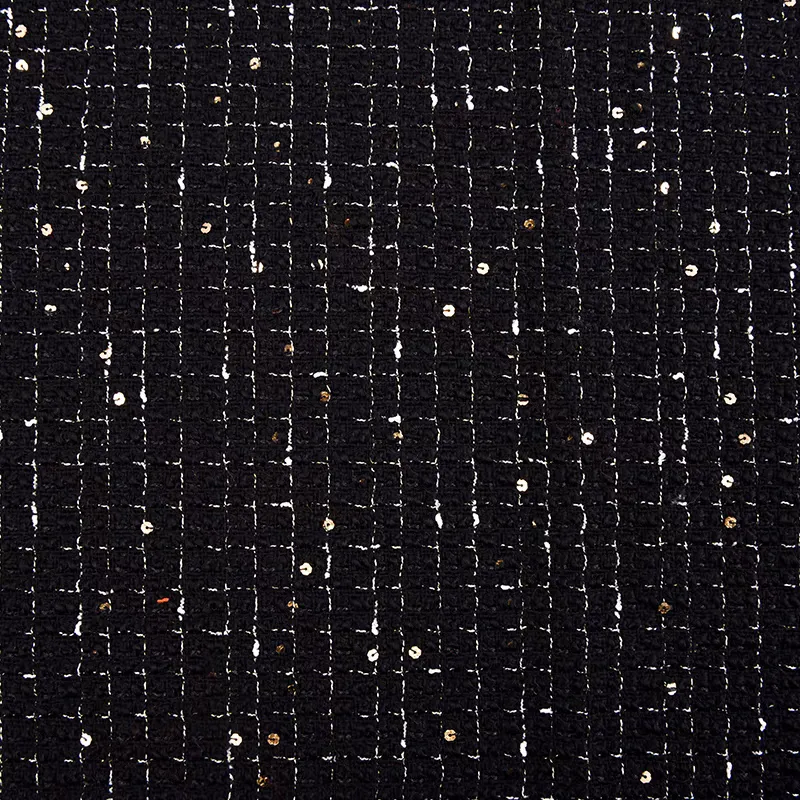 Blue sequin woven small fragrant tweed fabric thickened autumn and winter clothing fabric diy handmade high-definition jacket