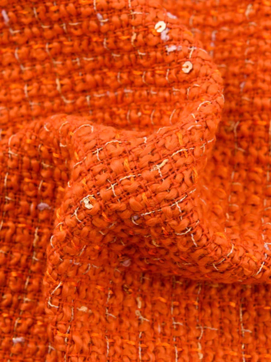 Blue sequin woven small fragrant tweed fabric thickened autumn and winter clothing fabric diy handmade high-definition jacket