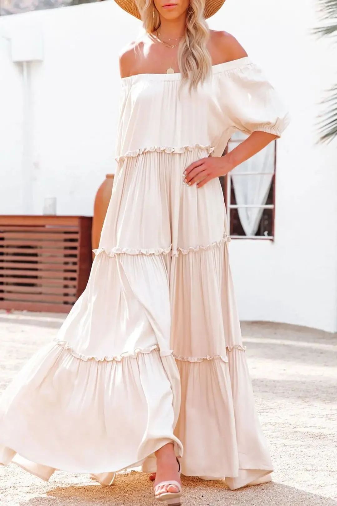 Boho Sexy Off The Shoulder Maxi Dress