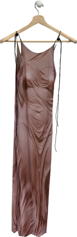 Brown Marble Slip Dress UK S