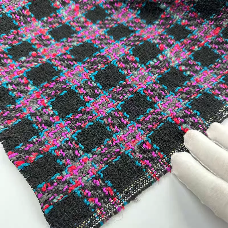 C*anel bag woven tweed fabric, high-end clothing designer DIY handmade shoes and hats, small fragrance fabric