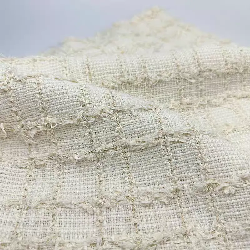 C*ANEL catwalk small fragrance fabric, advanced custom tweed clothing fabric, designer DIY handmade shoes and hats