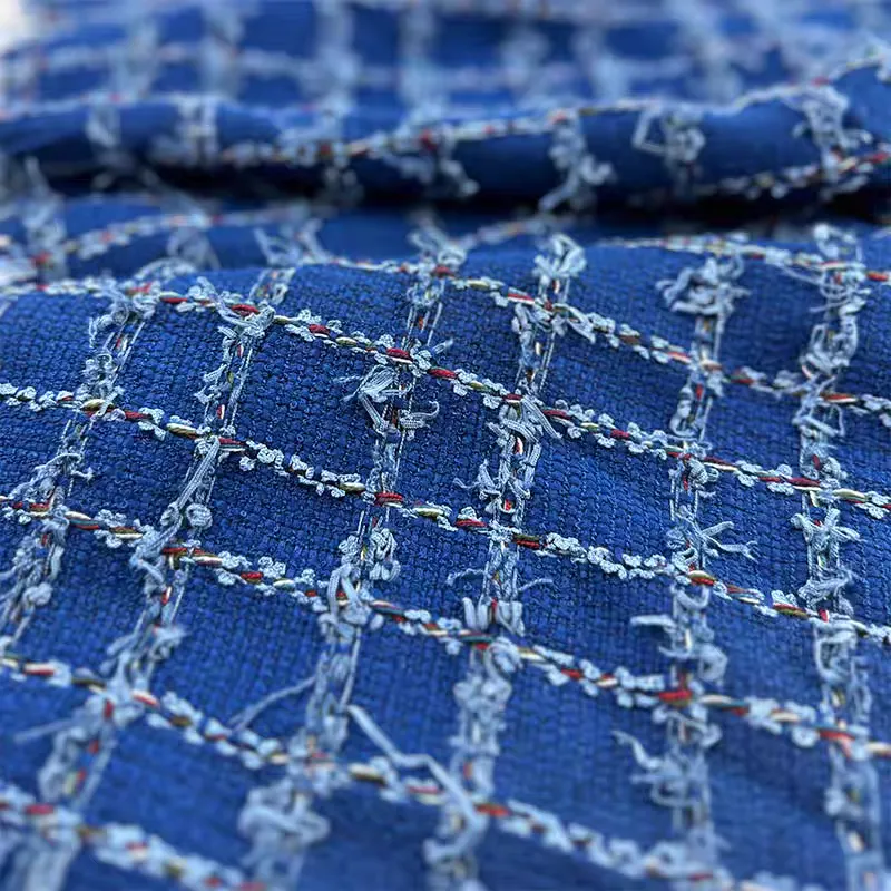C*ANEL catwalk small fragrance fabric, advanced custom tweed clothing fabric, designer DIY handmade shoes and hats