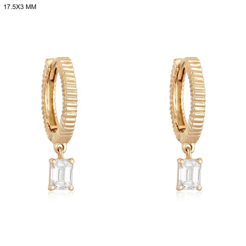Crystal Frost Huggies Earrings