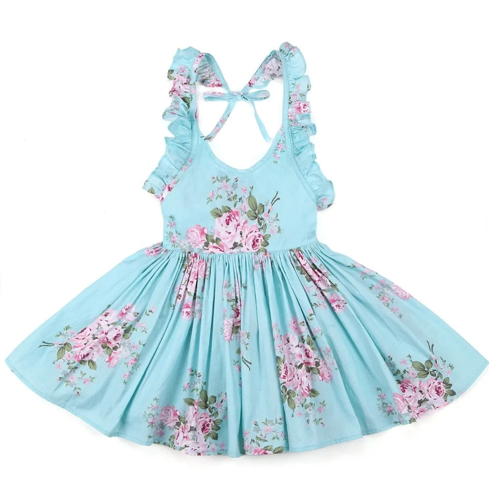 Fabulous Ruffle Floral Dress with Matching Hat