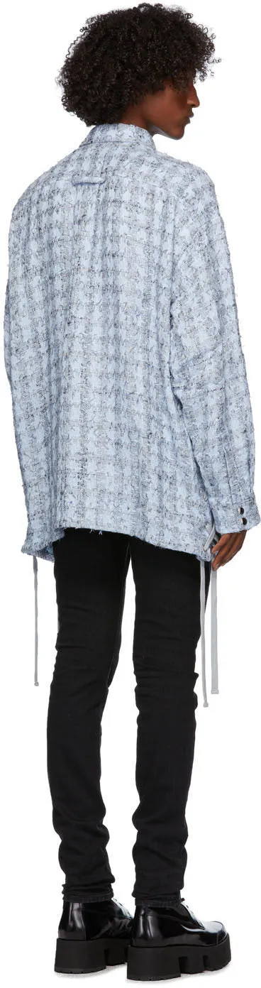 Faith Connexion Blue Laced Tweed Overshirt