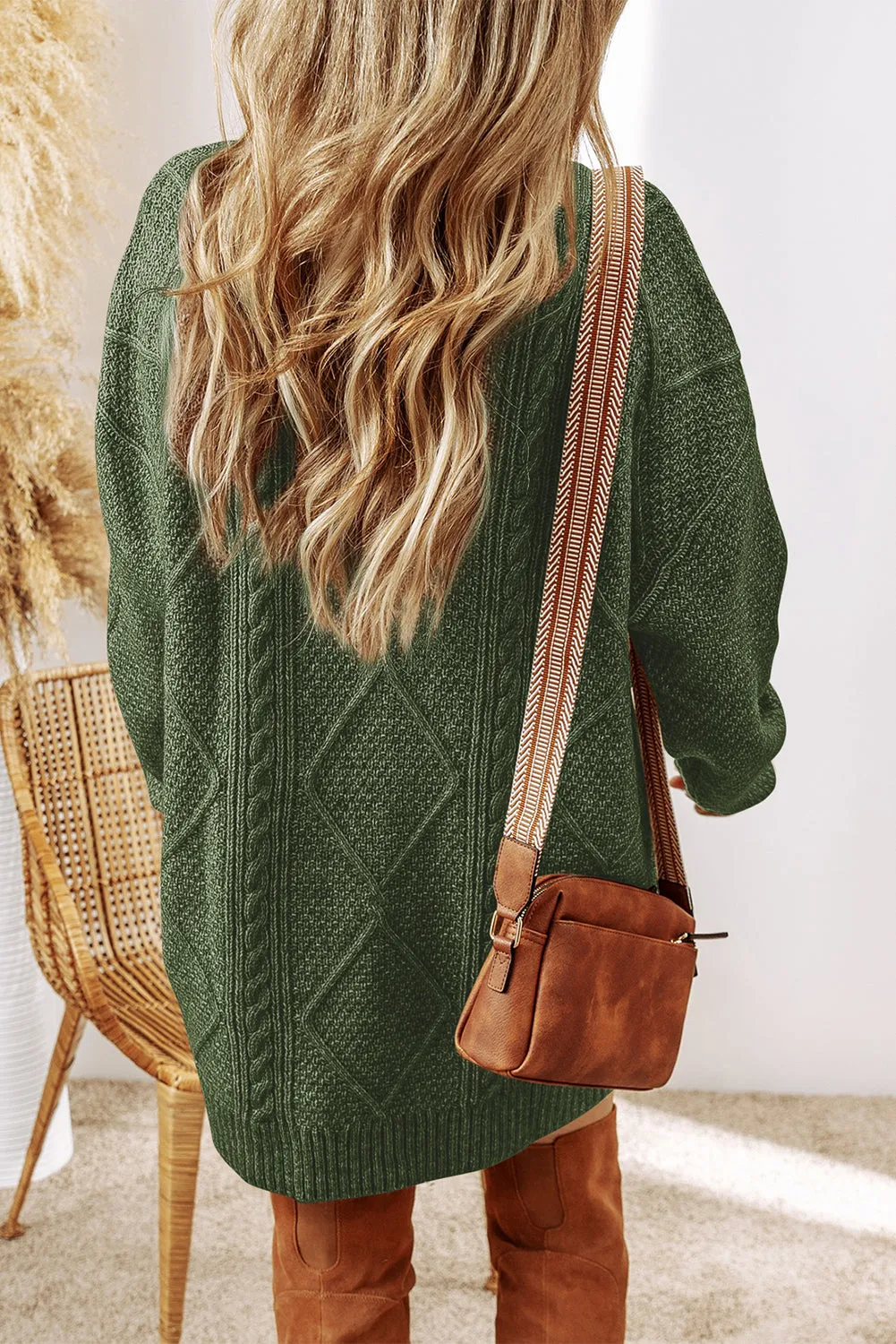 Fall Sweater Dress - Green