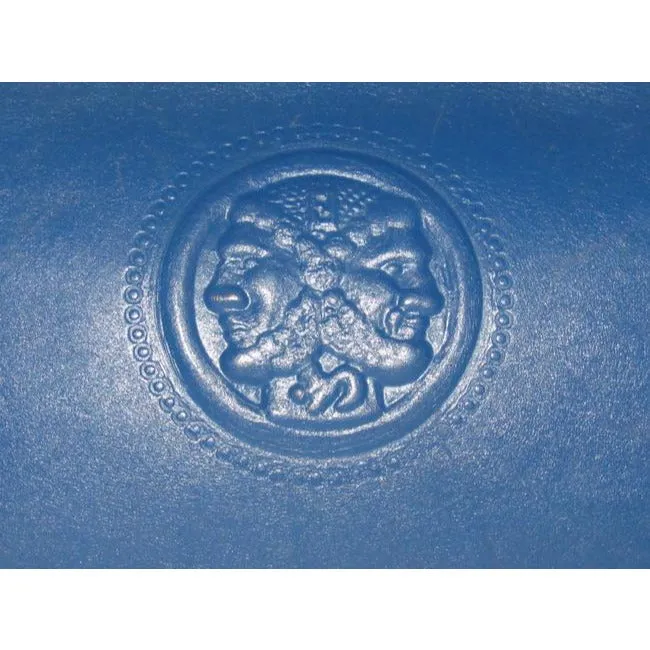 Fendi Vintage Cobalt Blue With Embossed Janus Head Textured Leather Two-Way