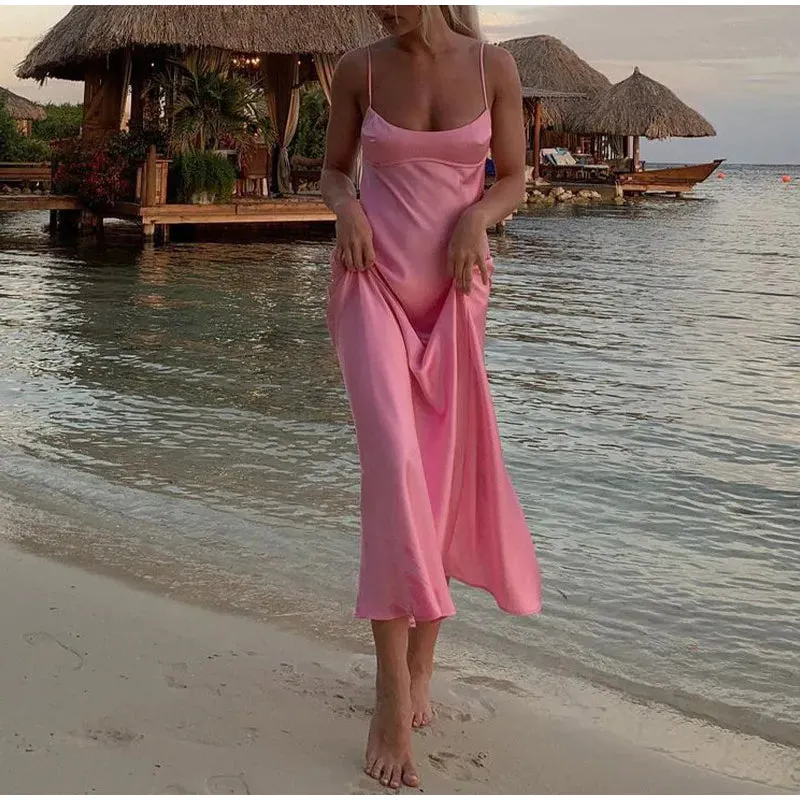 FLYTONN-Sexy spring and summer dresses, party dresses, graduation gifts,Petite Petals Split Slip Dress