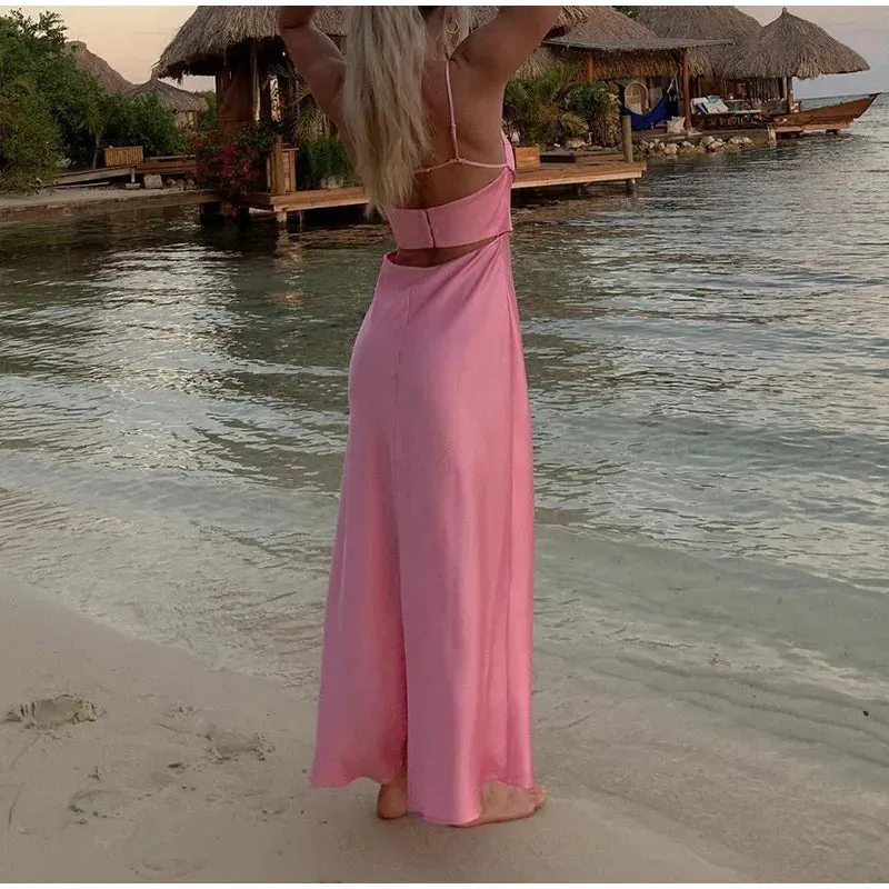 FLYTONN-Sexy spring and summer dresses, party dresses, graduation gifts,Petite Petals Split Slip Dress