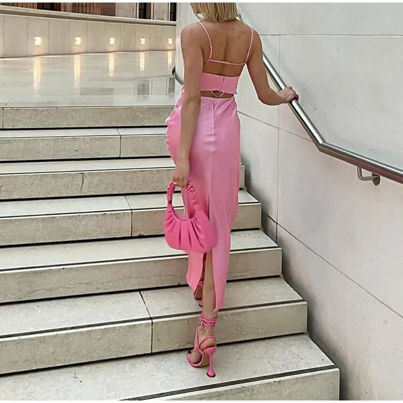 FLYTONN-Sexy spring and summer dresses, party dresses, graduation gifts,Petite Petals Split Slip Dress