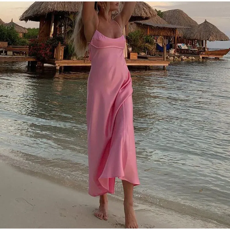 FLYTONN-Sexy spring and summer dresses, party dresses, graduation gifts,Petite Petals Split Slip Dress