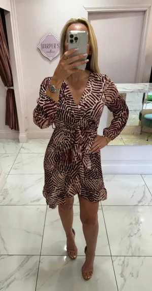 Freya Wrap Print Dress
