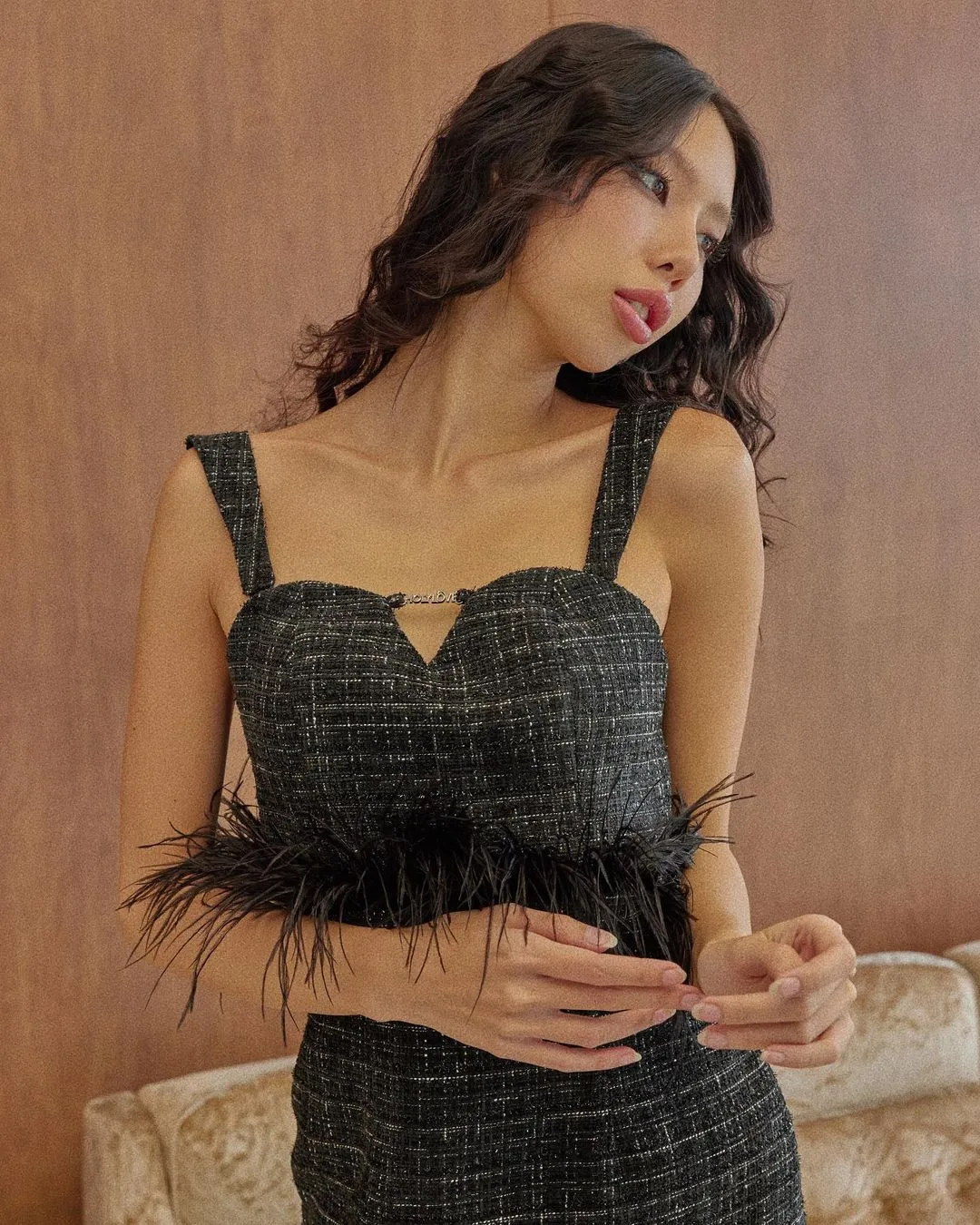 Fur Tweed Dress