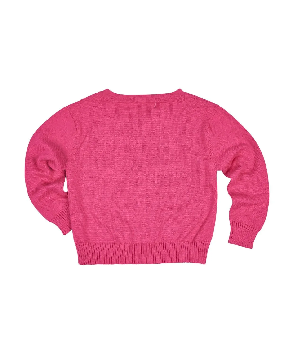 Girls Fuchsia Cardigan Sweater