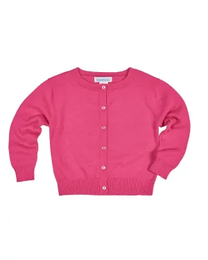 Girls Fuchsia Cardigan Sweater