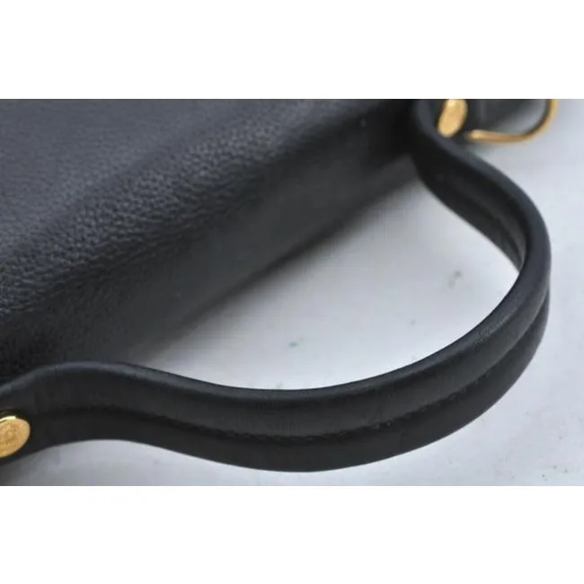 Gucci Padlock Bag Way Top Handle With Strap Black Smooth Leather Satchel