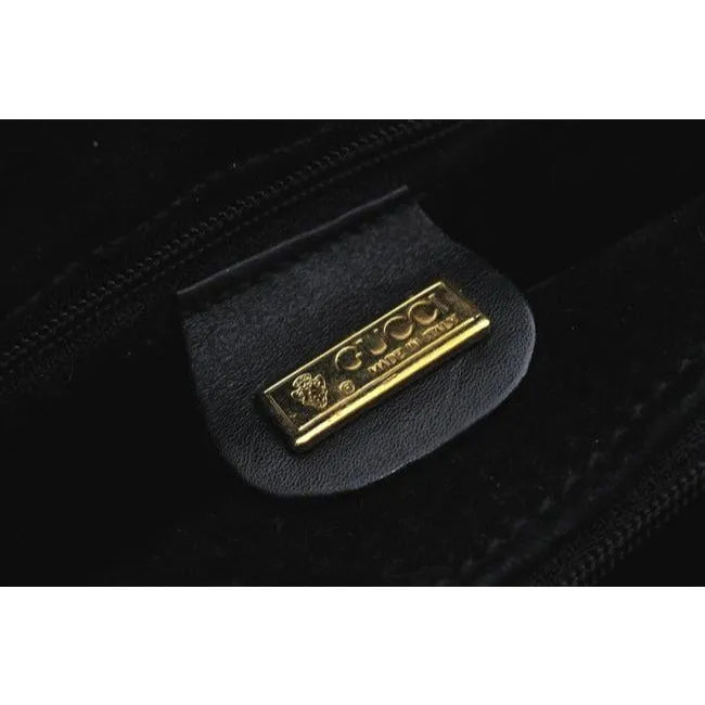 Gucci Padlock Bag Way Top Handle With Strap Black Smooth Leather Satchel