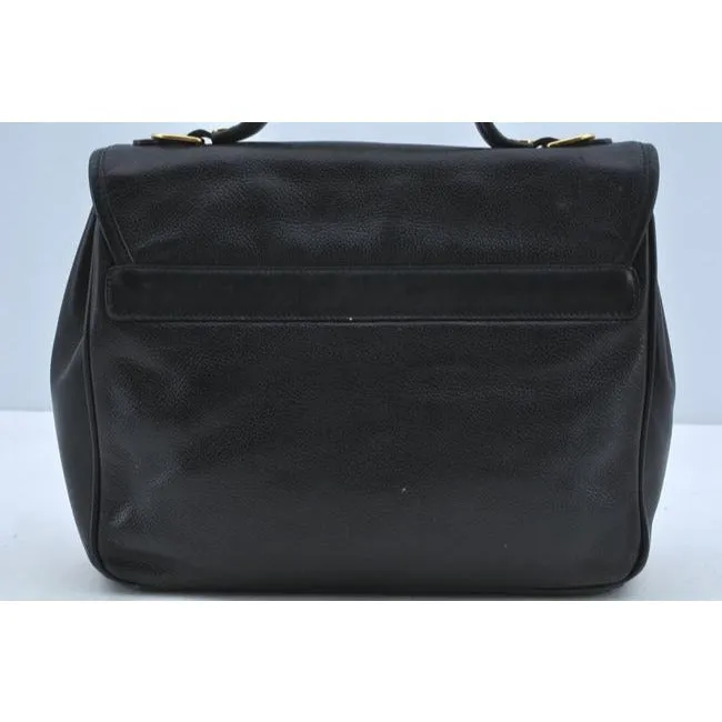 Gucci Padlock Bag Way Top Handle With Strap Black Smooth Leather Satchel