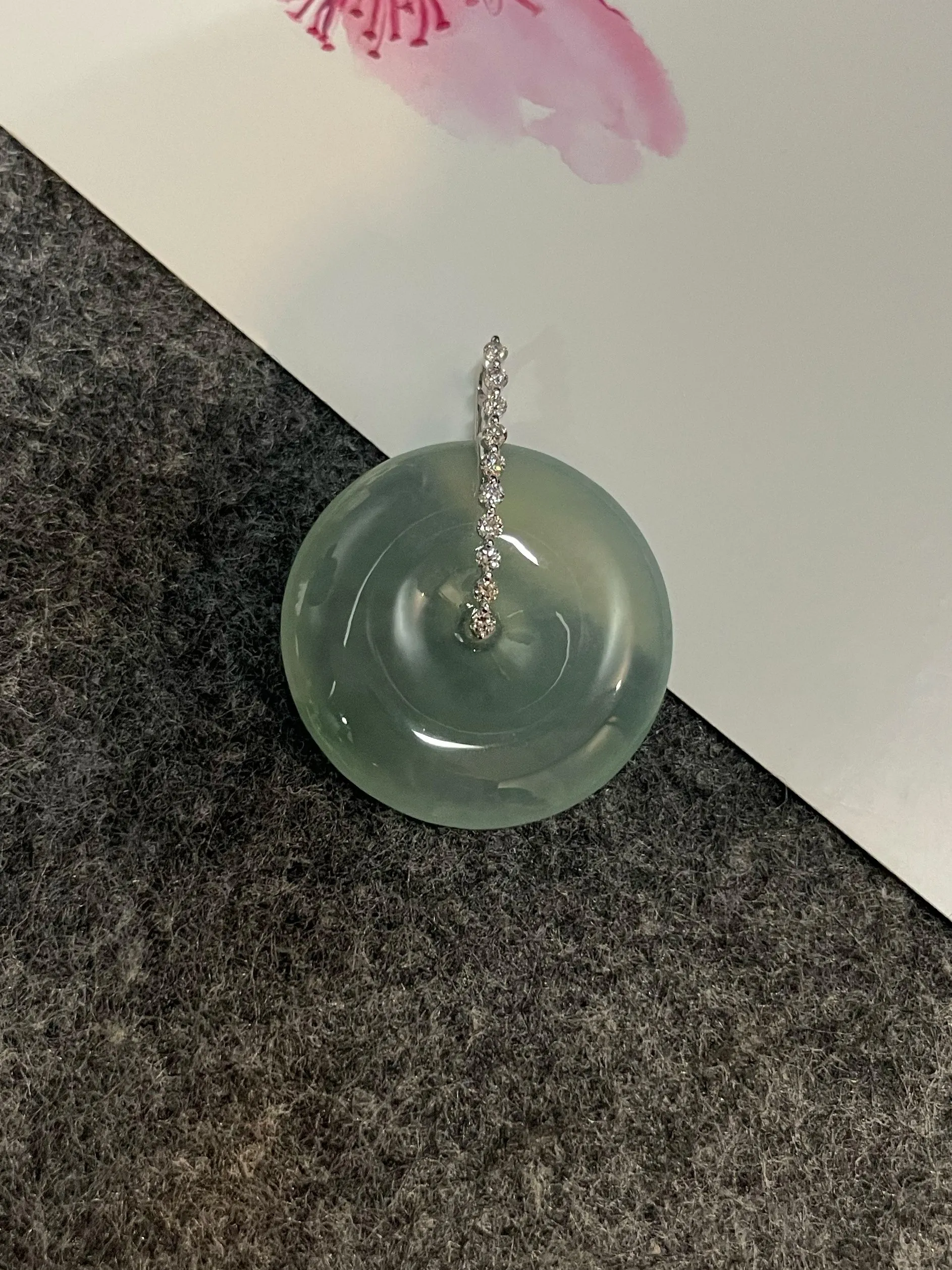 Icy Jadeite Safety Coin Pendant - 平安扣 (NJP091)