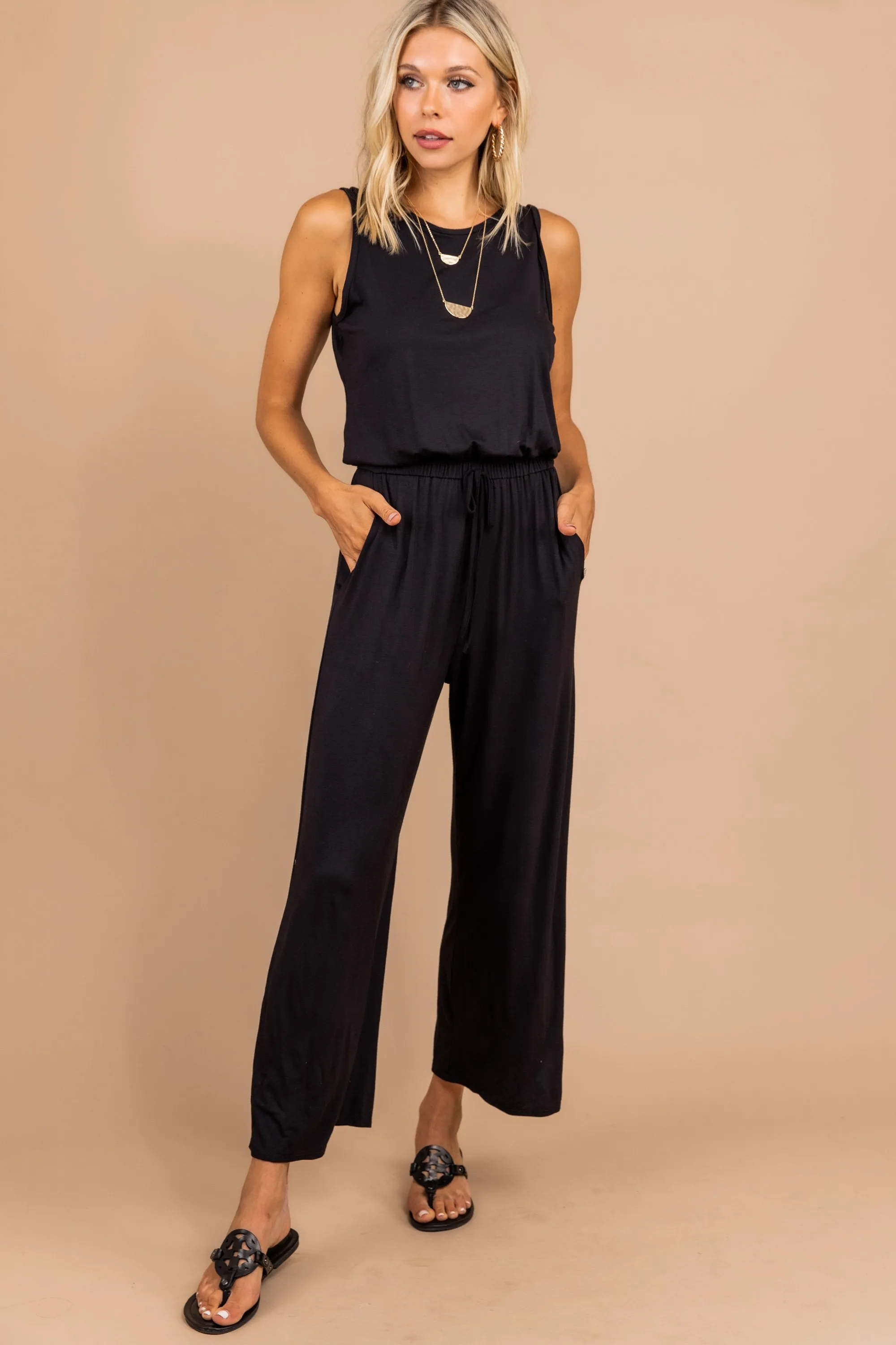 If I Were You Black Wide Leg Jumpsuit