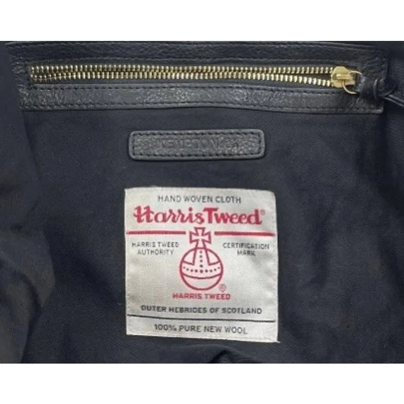 Kempton & Co Dylan Holdall Handbag Purse Harris Tweed Camo Black Peony