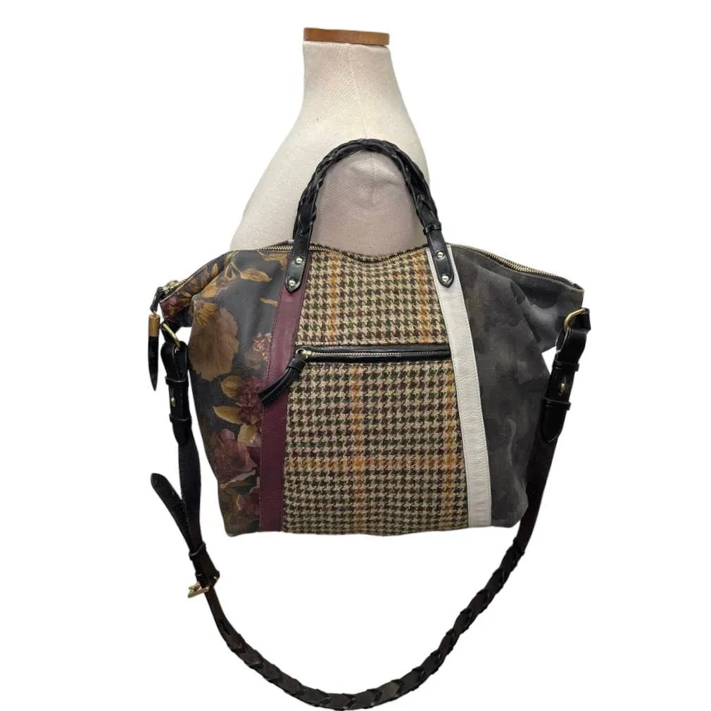 Kempton & Co Dylan Holdall Handbag Purse Harris Tweed Camo Black Peony