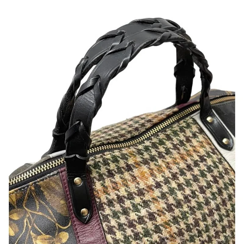 Kempton & Co Dylan Holdall Handbag Purse Harris Tweed Camo Black Peony