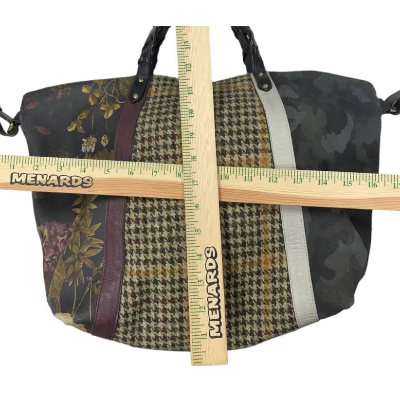 Kempton & Co Dylan Holdall Handbag Purse Harris Tweed Camo Black Peony