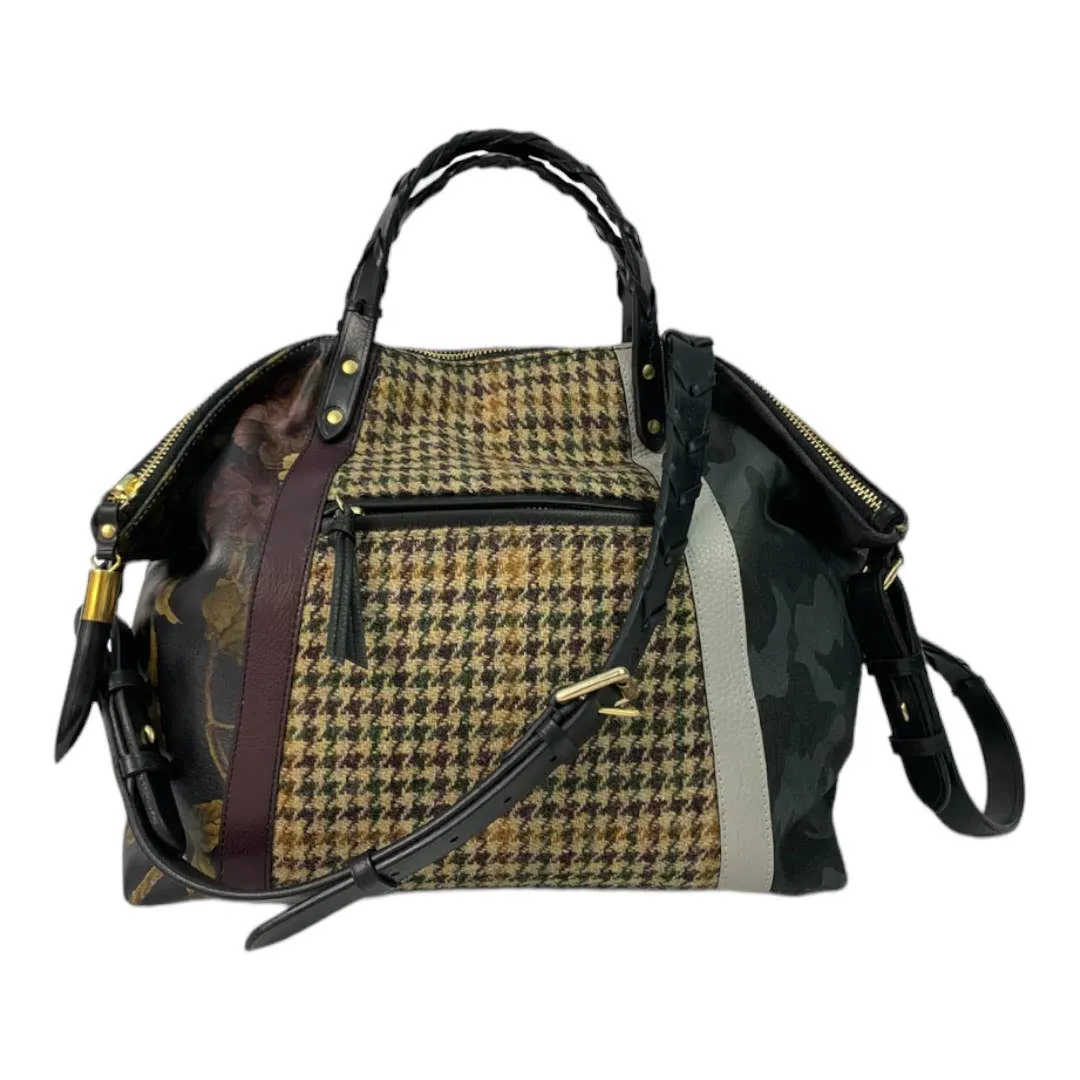 Kempton & Co Dylan Holdall Handbag Purse Harris Tweed Camo Black Peony