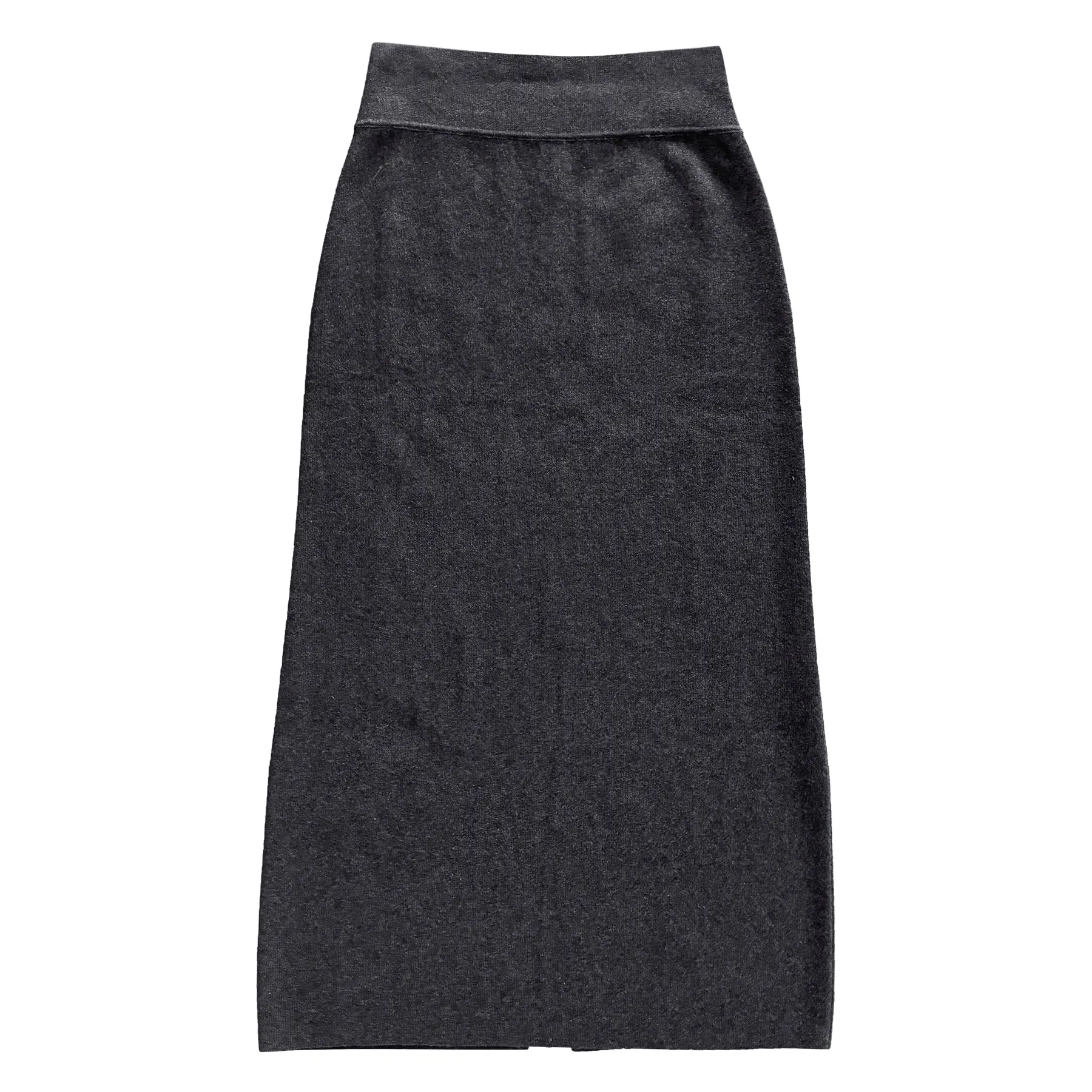 KNIT PENCIL MIDI SKIRT - CHARCOAL