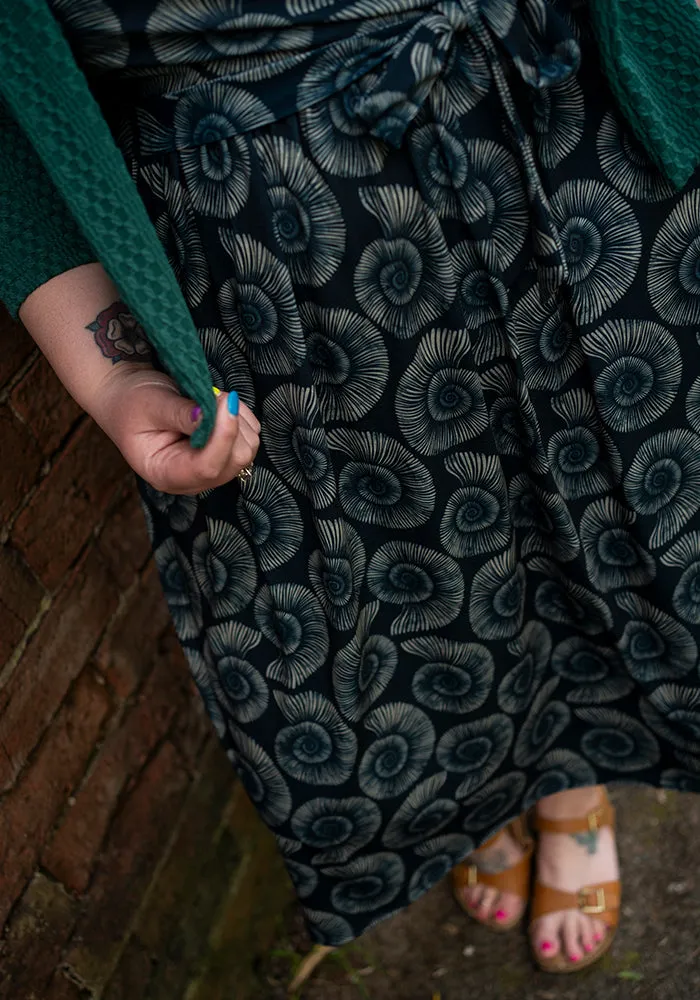 Mary Fossil Print Midi Dress