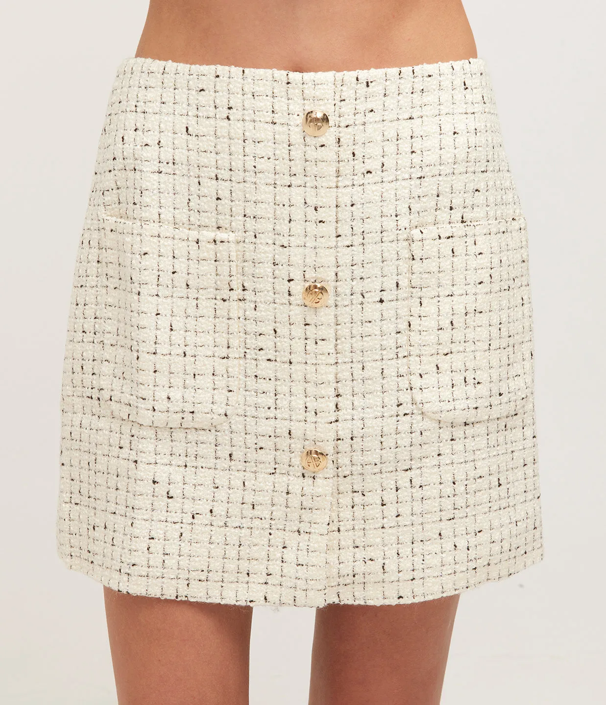 Mateo Skirt in Cream Tweed