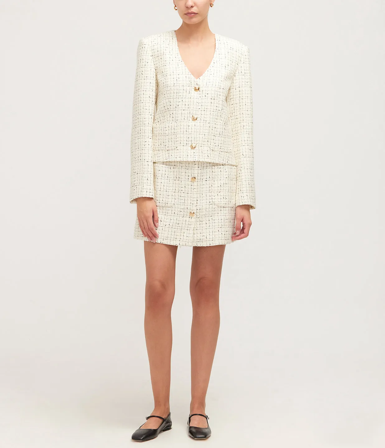 Mateo Skirt in Cream Tweed
