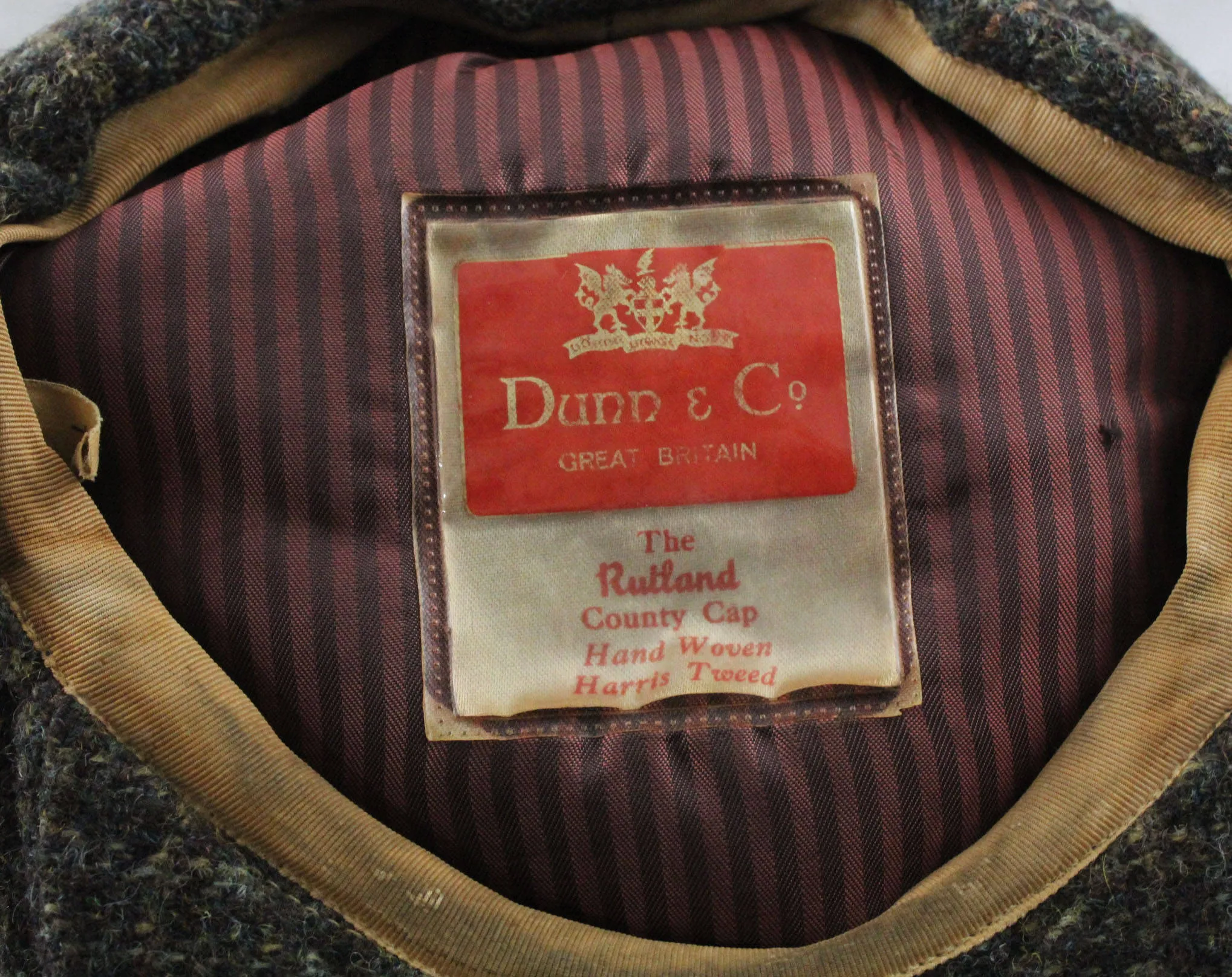 Men's Harris Tweed Newsboy Cap - British 1960s Street Style Gent's Hat - Gray Brown Green Wool - 50s 60s Rutland County Cap - 7 1/4 - 47964