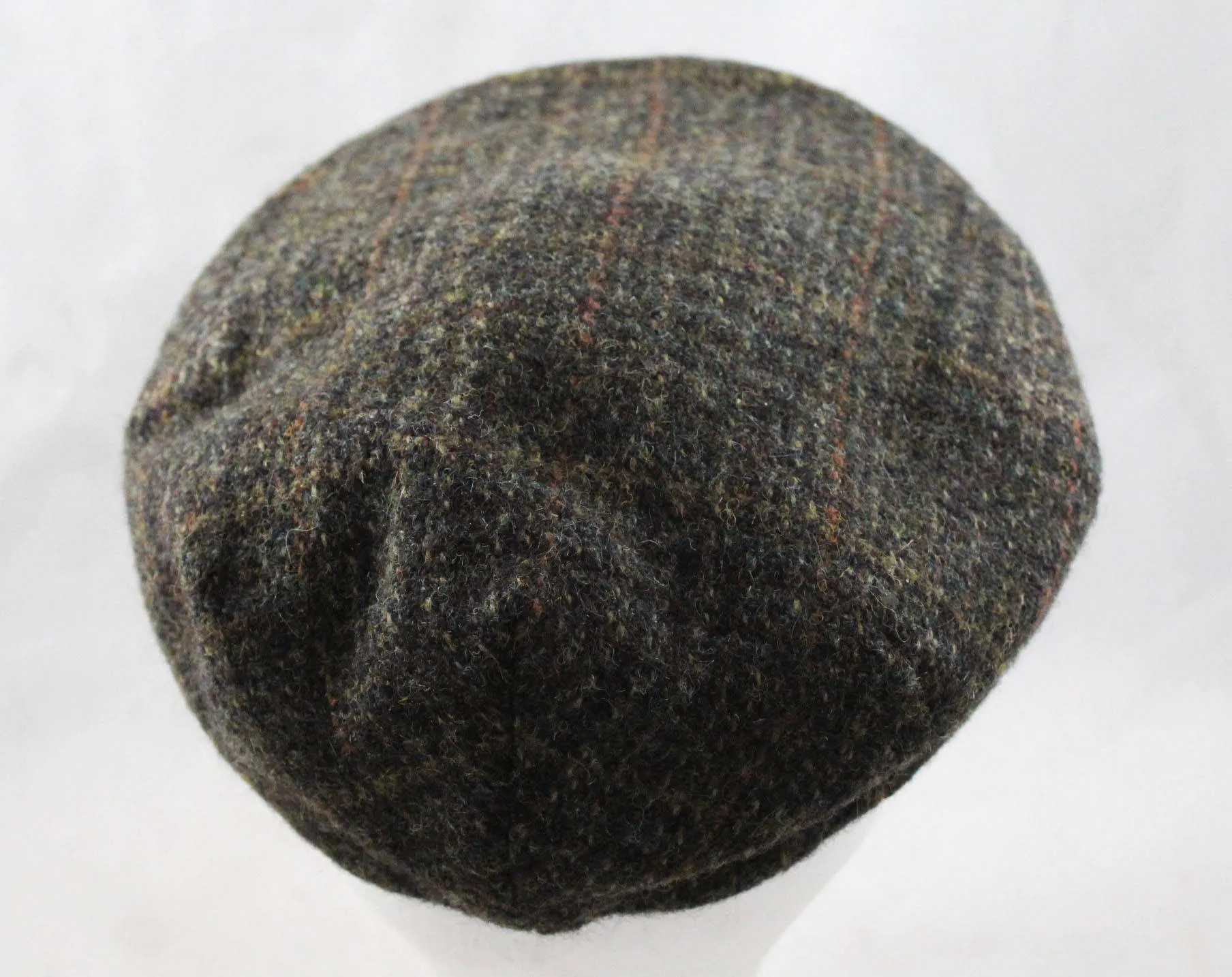 Men's Harris Tweed Newsboy Cap - British 1960s Street Style Gent's Hat - Gray Brown Green Wool - 50s 60s Rutland County Cap - 7 1/4 - 47964