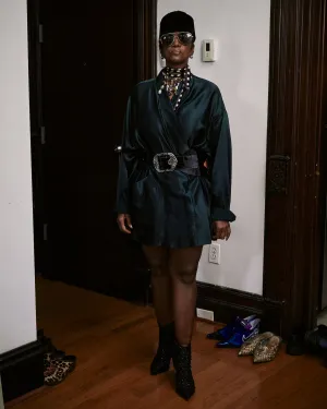 Moshood Satin Wrap Dress