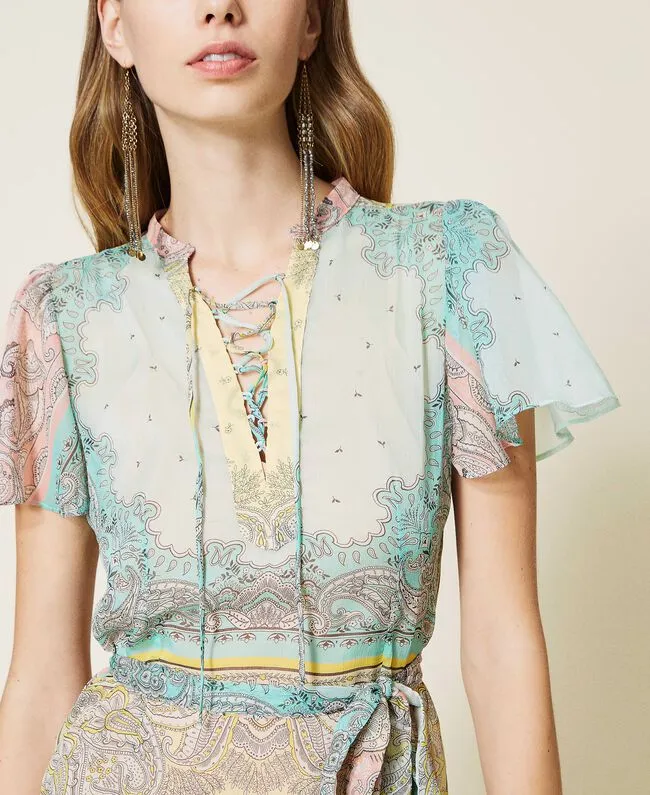 Multi pastel print mini dress