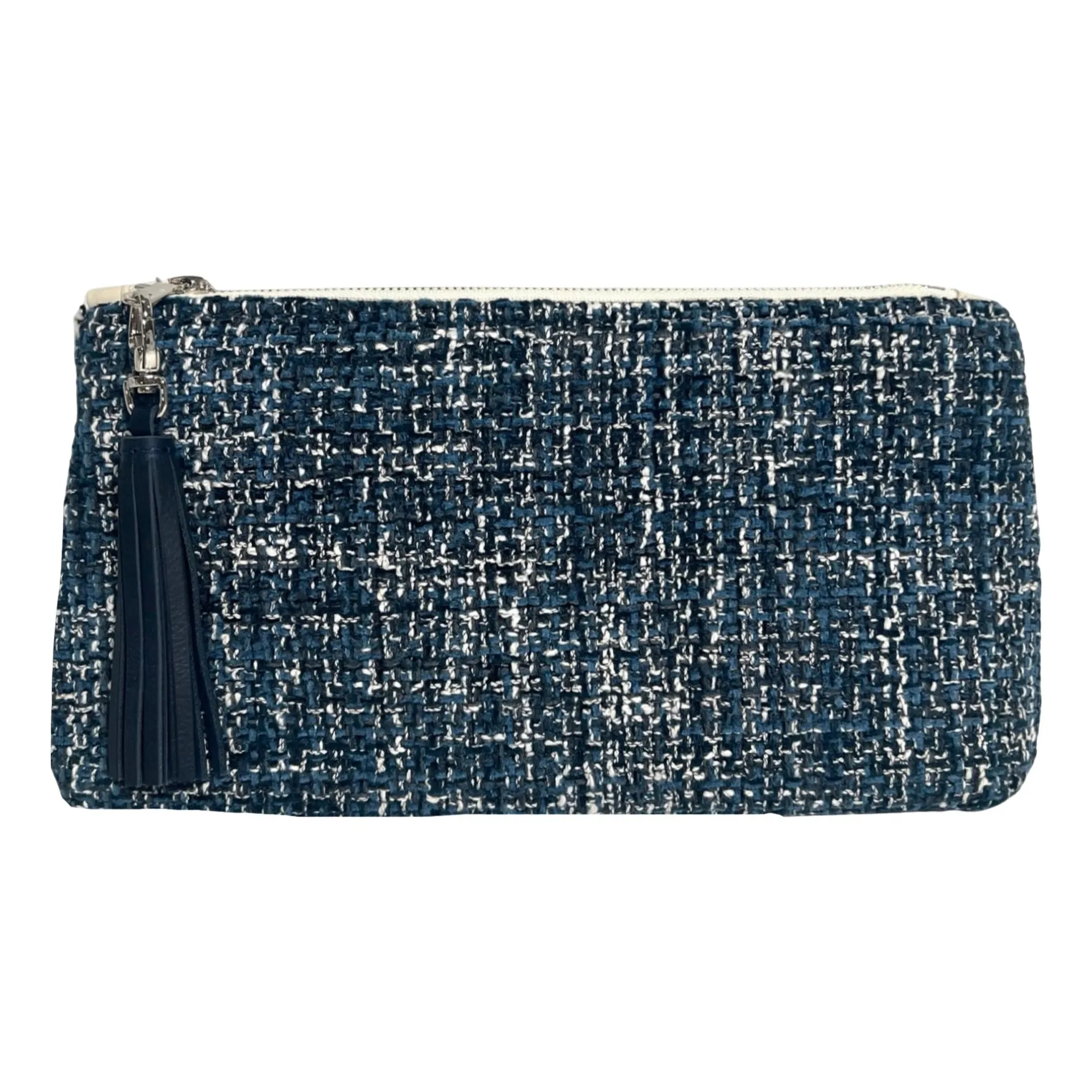 Navy Tweed Clutch