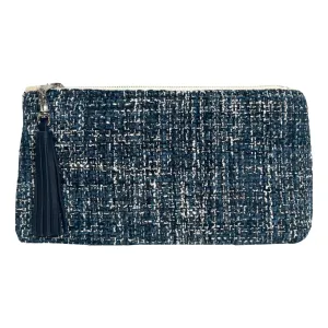 Navy Tweed Clutch