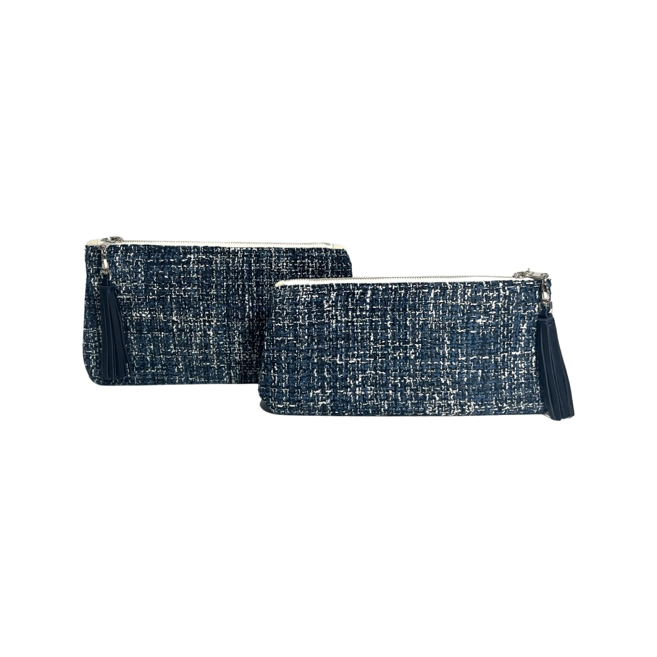 Navy Tweed Clutch