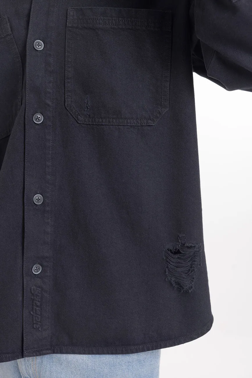 Old Money // Casual Ripped Shacket