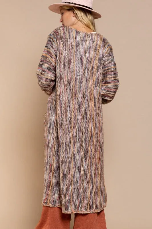 POL Long Cardigan - Orange Multi