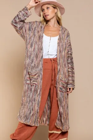 POL Long Cardigan - Orange Multi