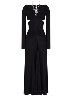 Rabanne   Jersey cutout halter neck long dress 